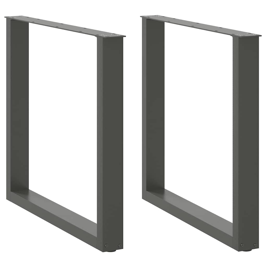 Nogi do stołu jadalnego w kształcie litery U 2 szt. Antracyt 80x(72-73) cm Stal vidaXL