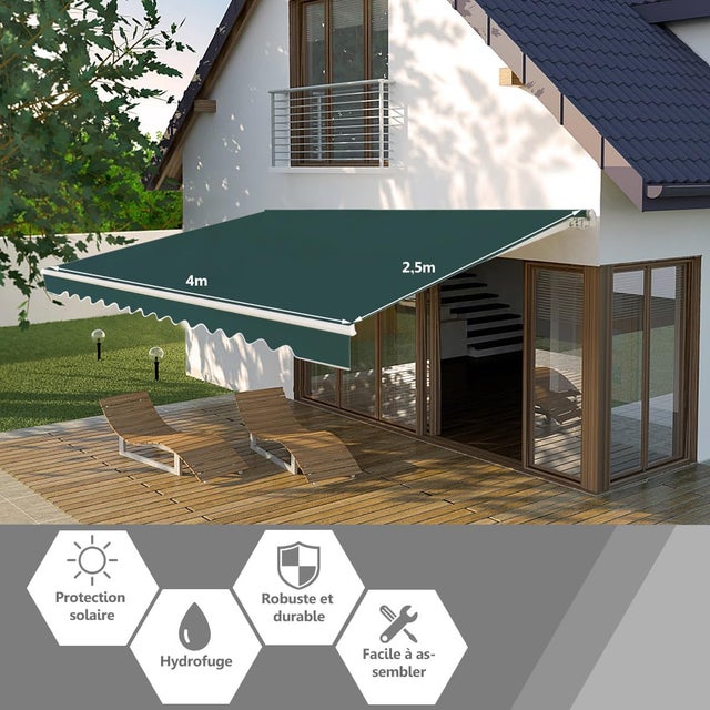 Tenda Antipioggia Per Porte E Finestre Outsunny, 303x96cm, Tettoia In Policarbonato Con Telaio Alluminio