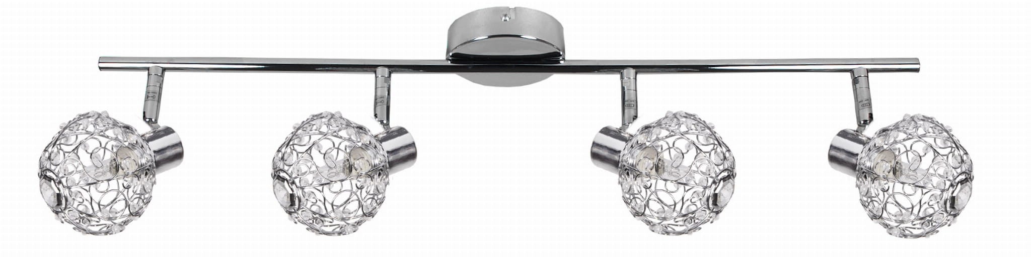 Lampa sufitowa wisząca Collar chromowana 4xG9x40W wym: 17 x 65 x 8 cm kryształ Candellux