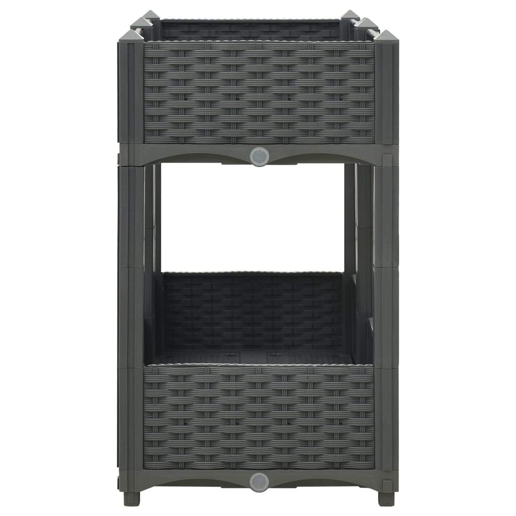 Fioriera aiuola rialzata piante fiori giardino80 x 40 x 71 cm polipropilene grigio scuro 02_0000948 - 3