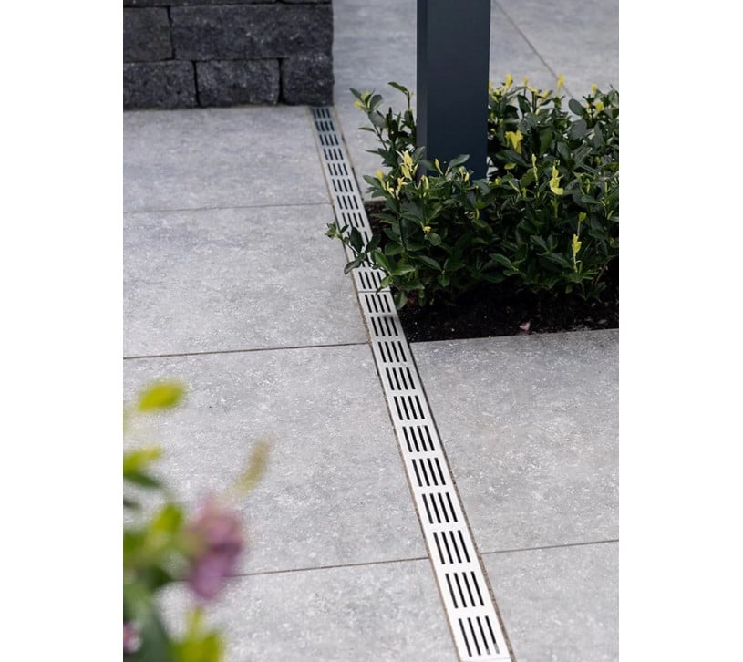 Caniveau de drainage étroit 6cm Classe A15 Grille design Aluminium Slimline ACO - 6