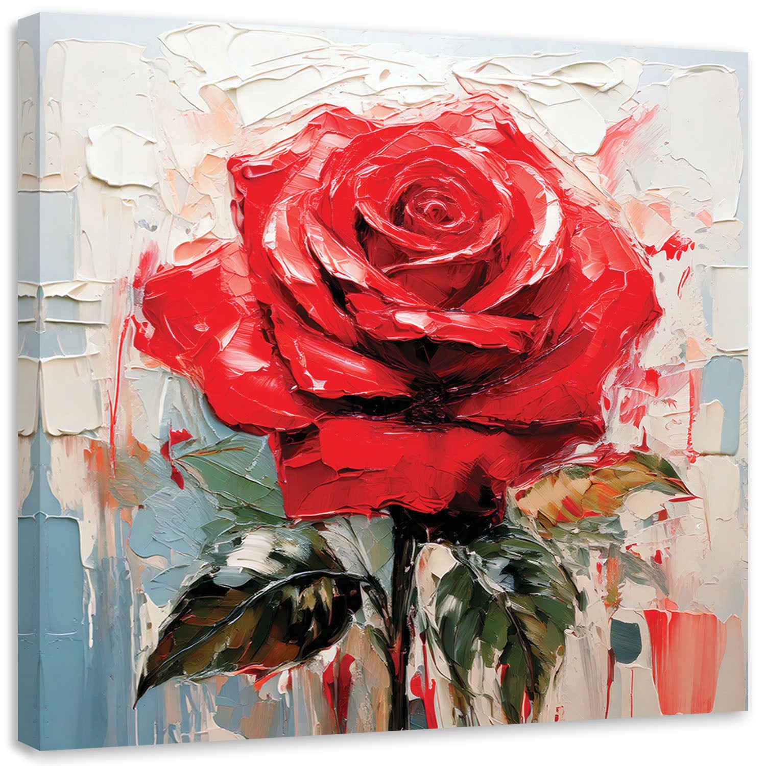 Obraz na płótnie, Róża Czerwona Kwiaty 60x60