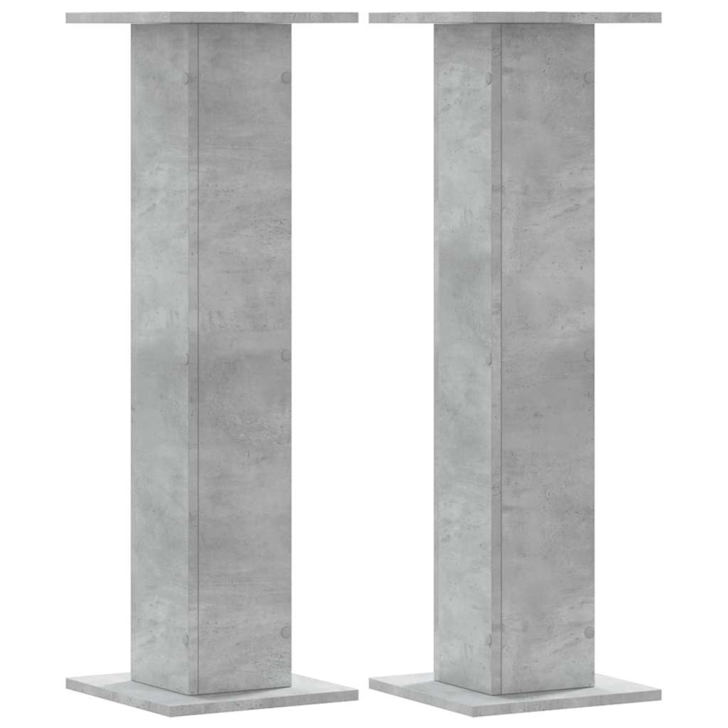 Supports pour plantes, 2 pièces, gris béton, panneau de bois - 2