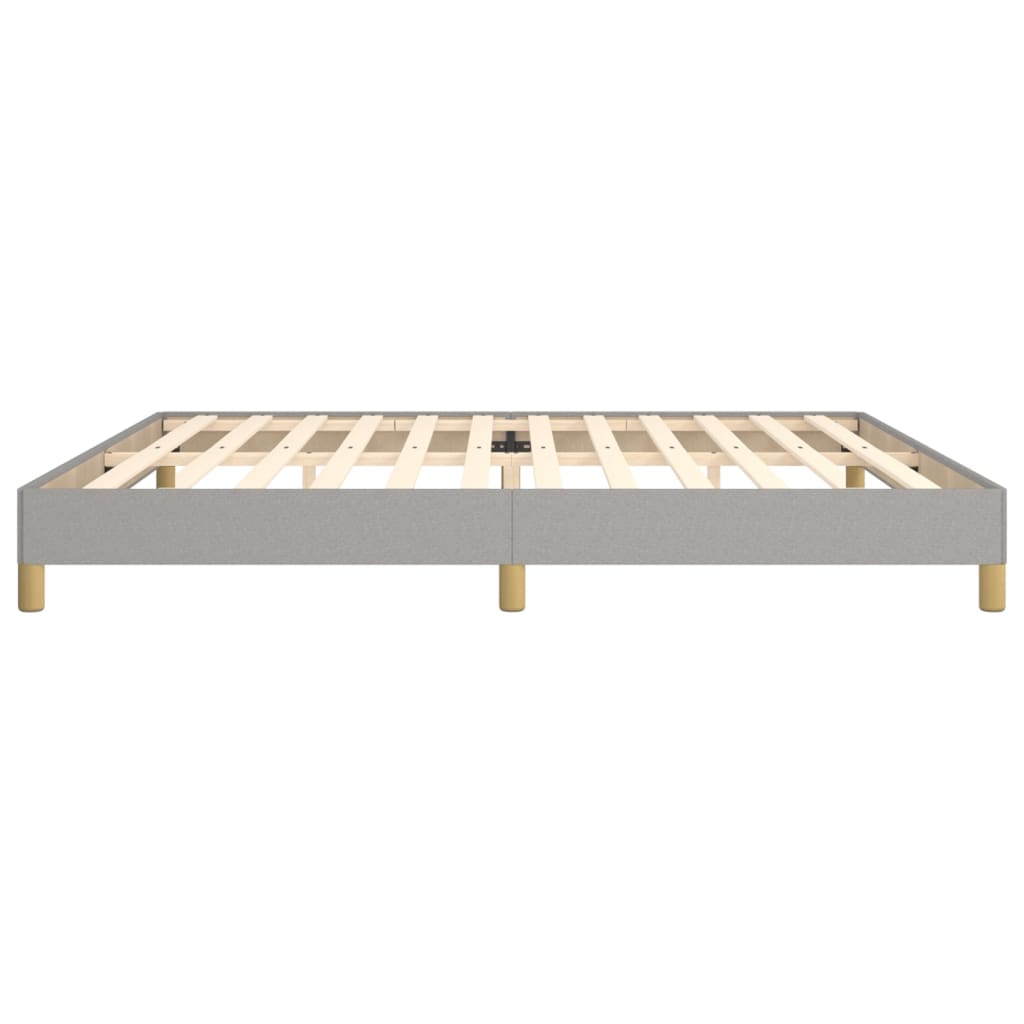 Cadre de lit sans matelas gris clair 200 x 200 cm en tissu - 6