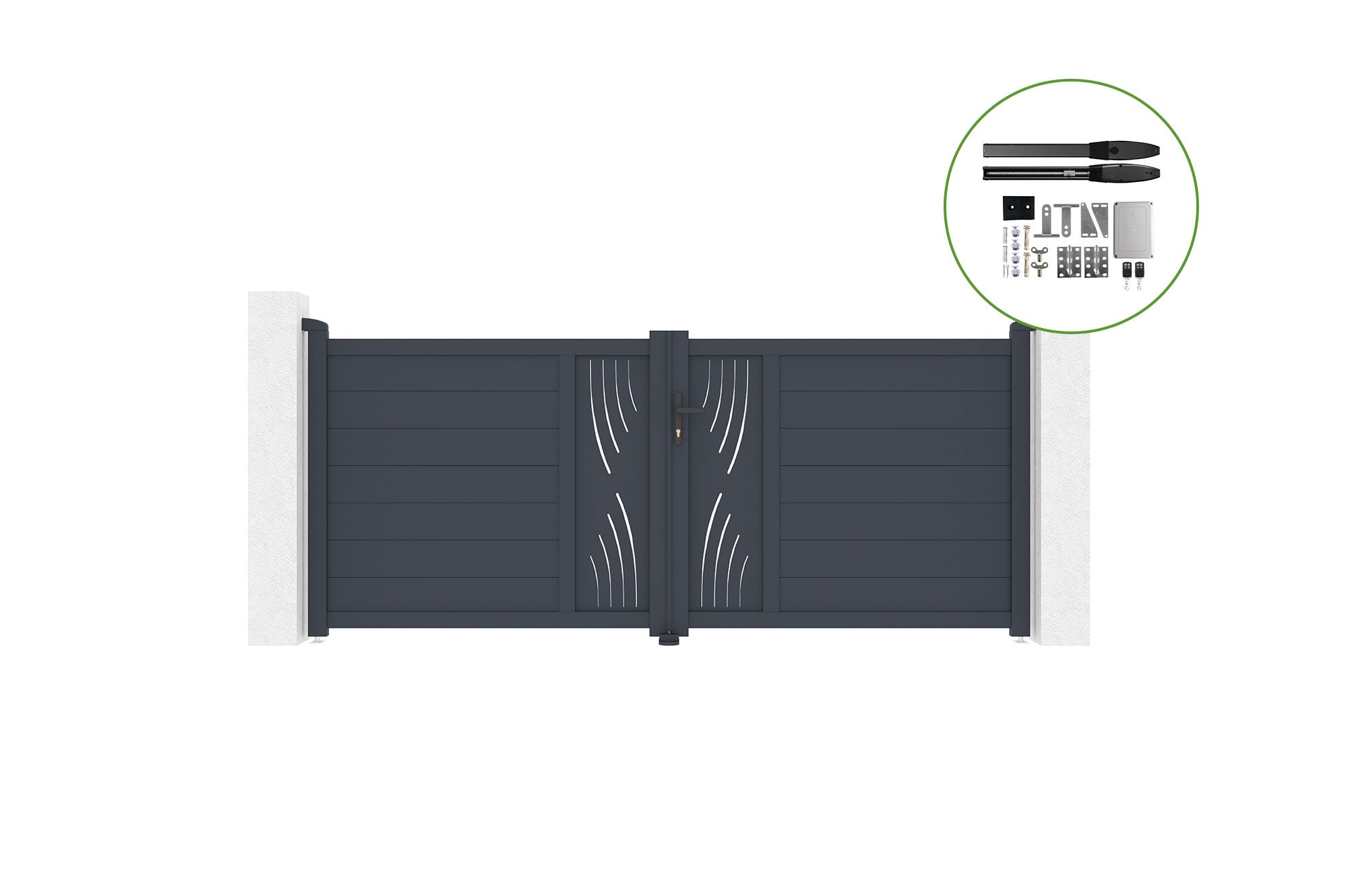 Brama skrzydłowa 3m VELETA H.120cm aluminiowa + napęd HICKER B200