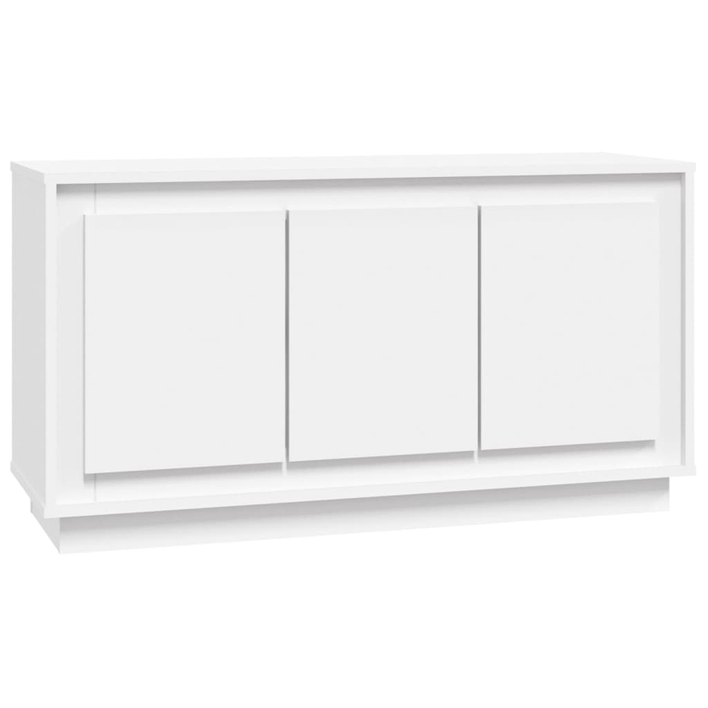 Credenza Moderna Bianca Sogesfurniture, 160x37x75 Cm, Con 4 Ante E 3 Cassetti, Ripiani Regolabili, Per Soggiorno E Cucina