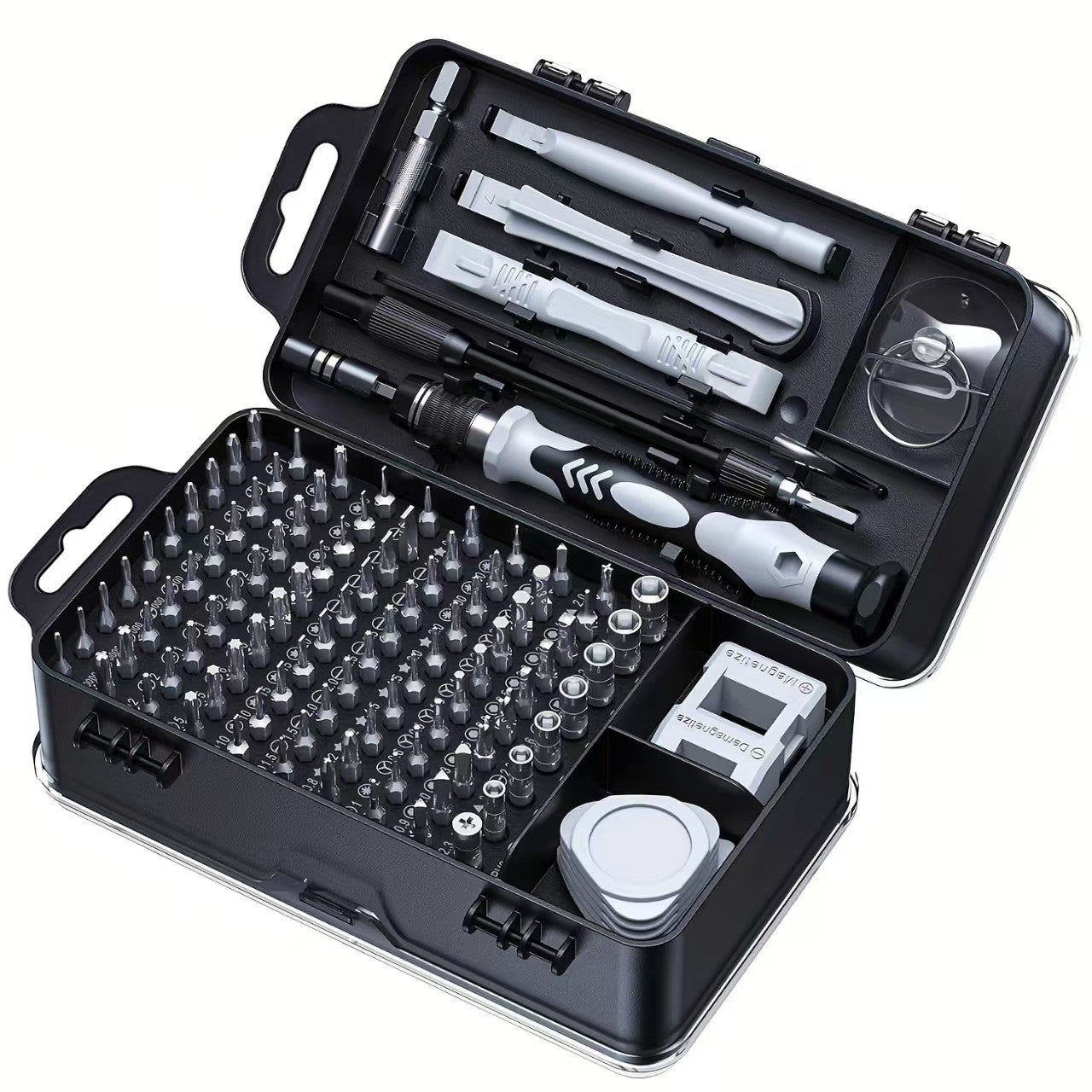 約887.5g  セット Set surubelnite de precizie Flippy 115 in 1, cromate, pentru