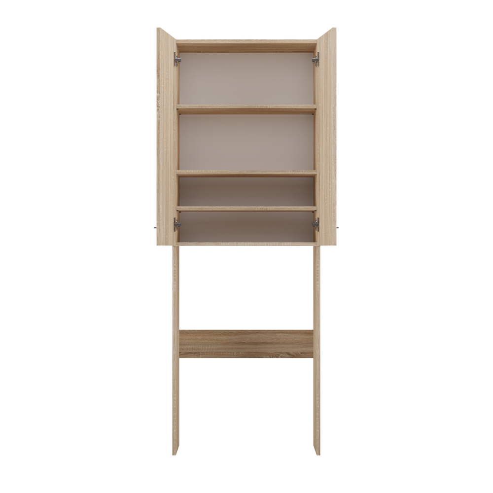 COMO - Meuble pour machine à laver style moderne - 183x64x30 - 2 portes+4 étagères - Sonoma - 5