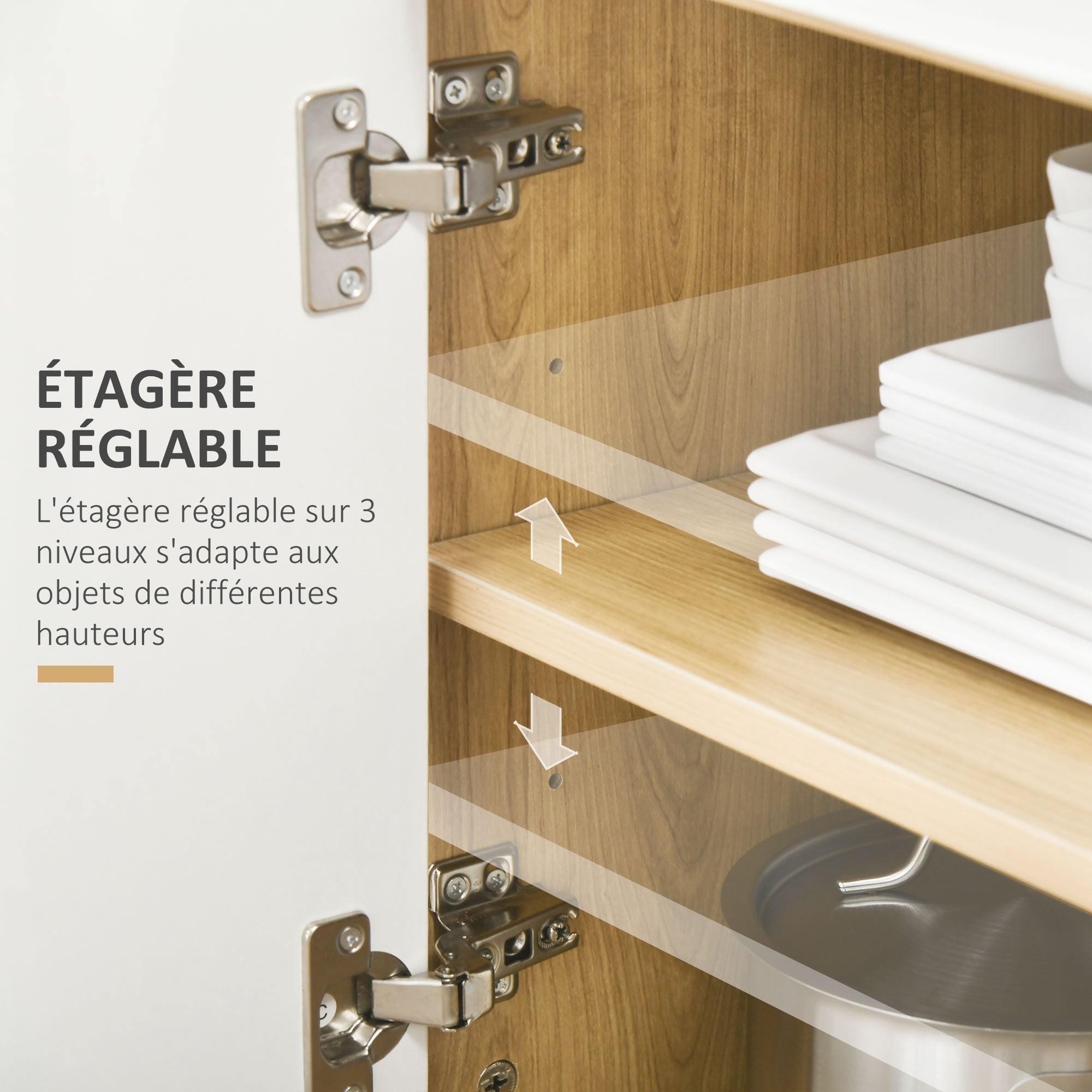 Meuble desserte de cuisine micro-onde style scandinave - 5