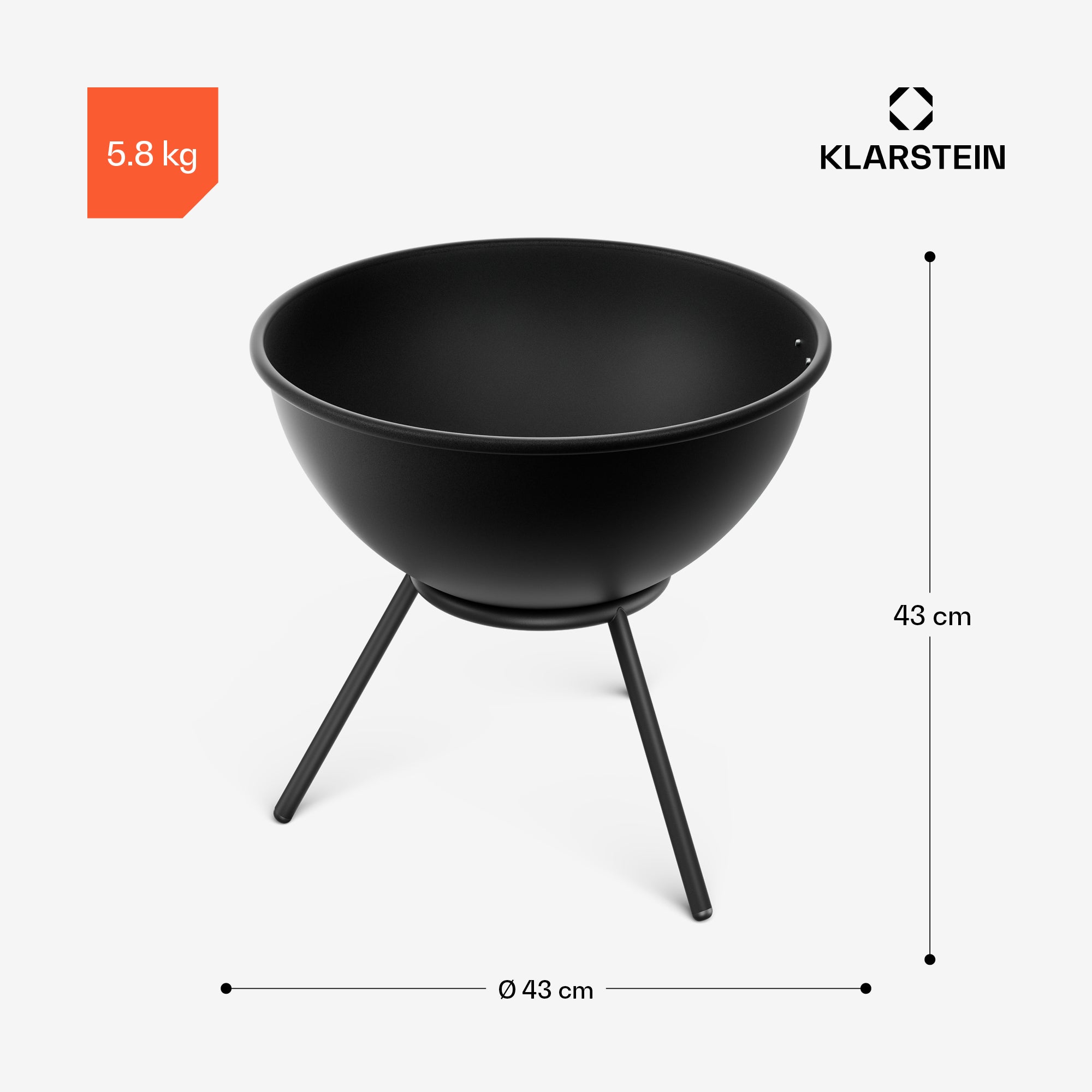 KLARSTEIN Fireball coupe-feu basse | protection anti-étincelles | résistant à la corrosion | robuste | 43 cm | noir Noir - 7