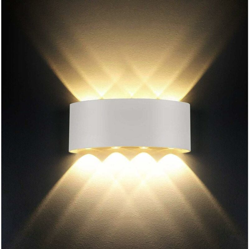 Kinkiet LED 8W, ciepłe białe światło 3000k, nowoczesny aluminiowy do salonu, sypialni (ciepłe białe światło)