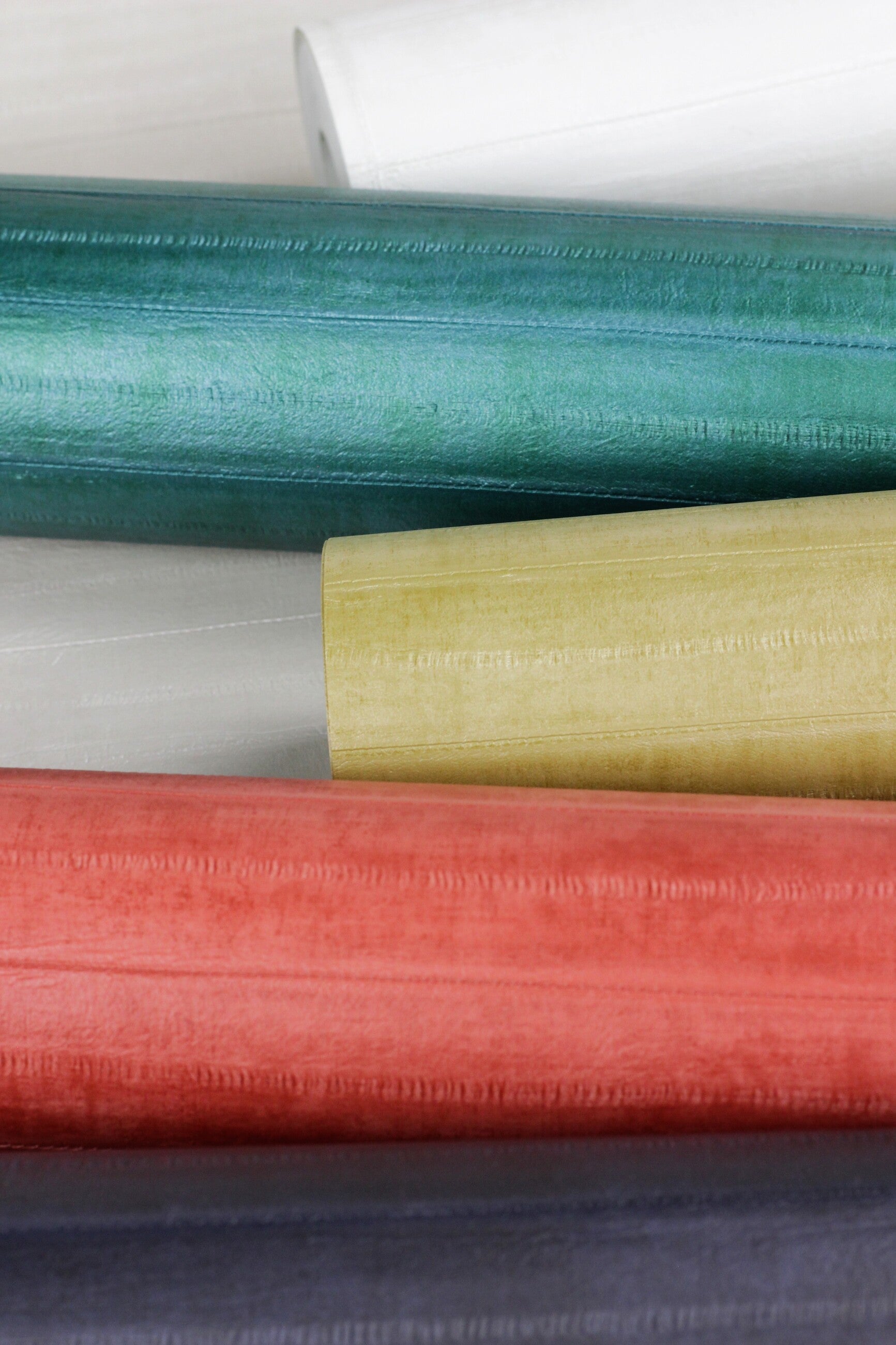 Carta da parati Rasch 418408 - Carta da parati in tessuto non tessuto turchese con effetto pelle - 5