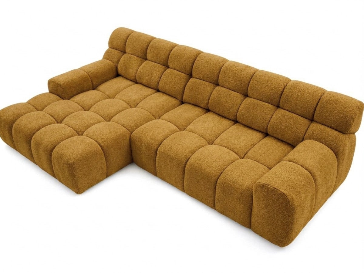 Canapé d'angle convertible avance-recule électrique ANDRE tissu texturé ...