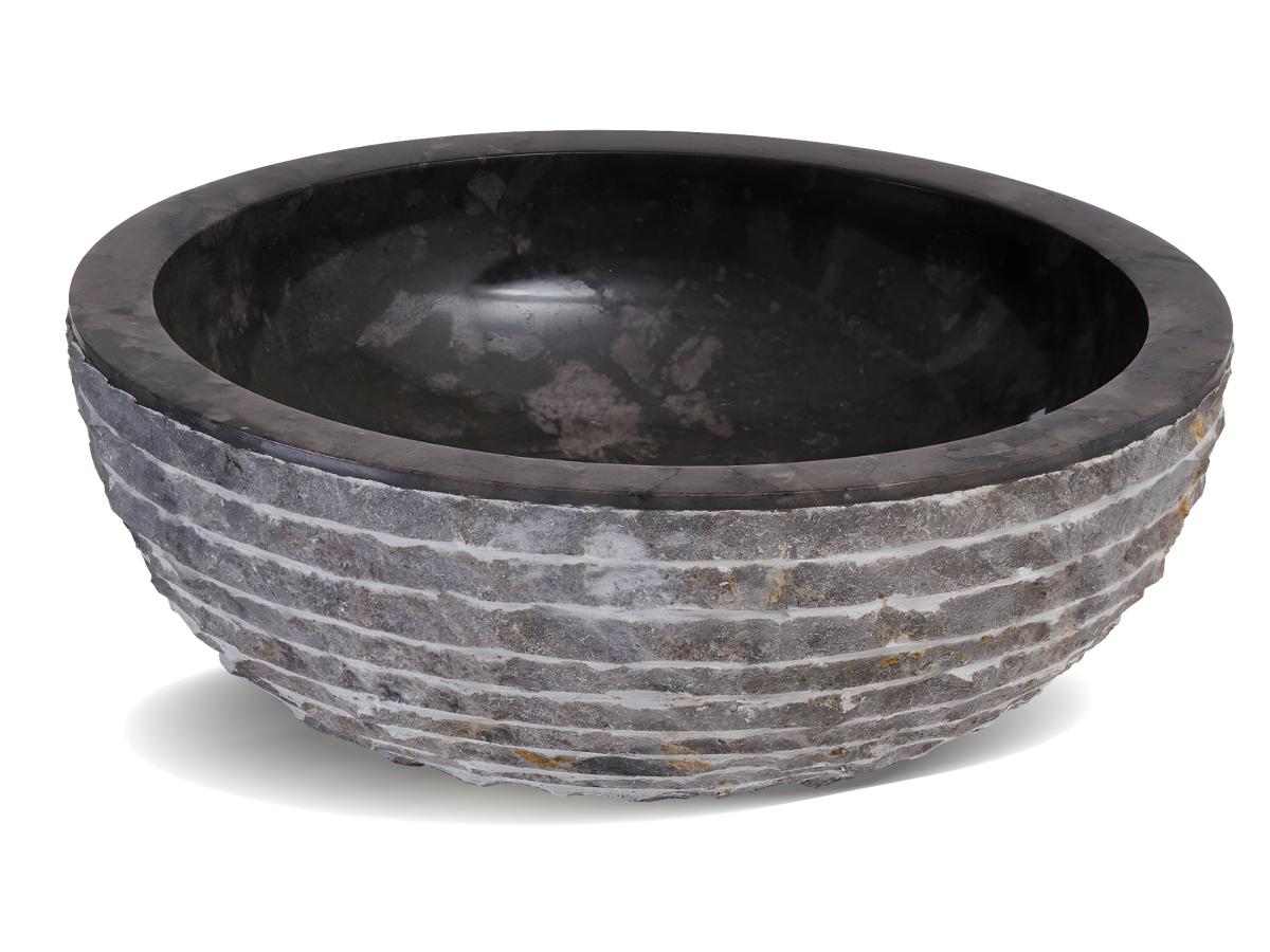 Vasque de salle de bain en marbre MUKI - Couleur grise - 5
