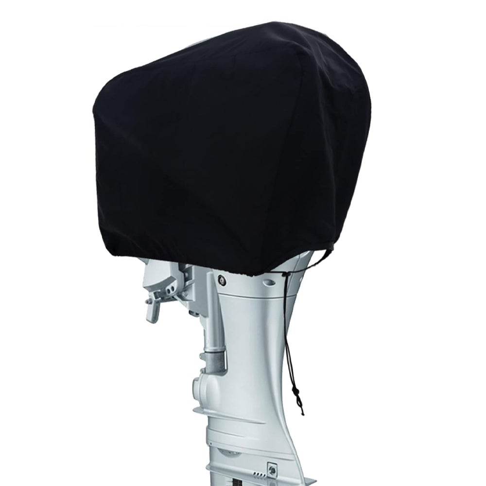Pokrowiec na silnik zaburtowy, wodoodporny, wykonany z tkaniny Oxford 600D, do silników o wymiarach do 52 x 27 x 32 cm, w kolorze czarnym.