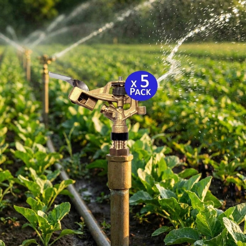 Lot De 5 Arroseurs à Pulsation Suinga - Arroseur Pelouse Réglable Circulaire 360° 7-13m - Idéal Jardin Et Agriculture