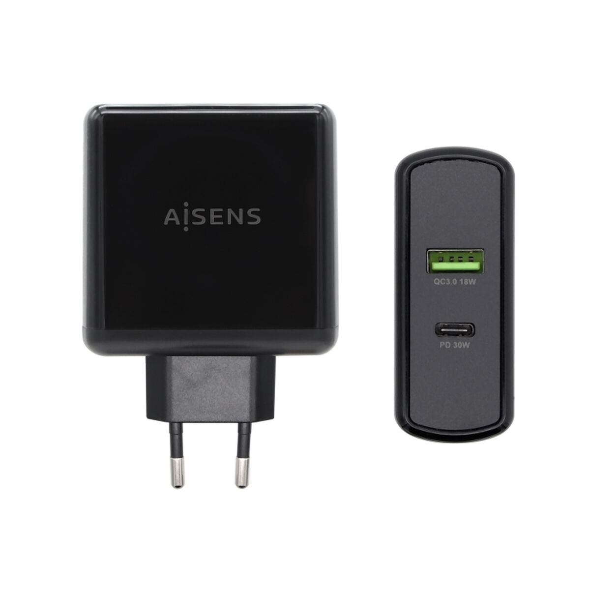 Ładowarka ścienna Aisens ASCH-2PD30QC-BK 48W Quick Charge 3.0 czarna