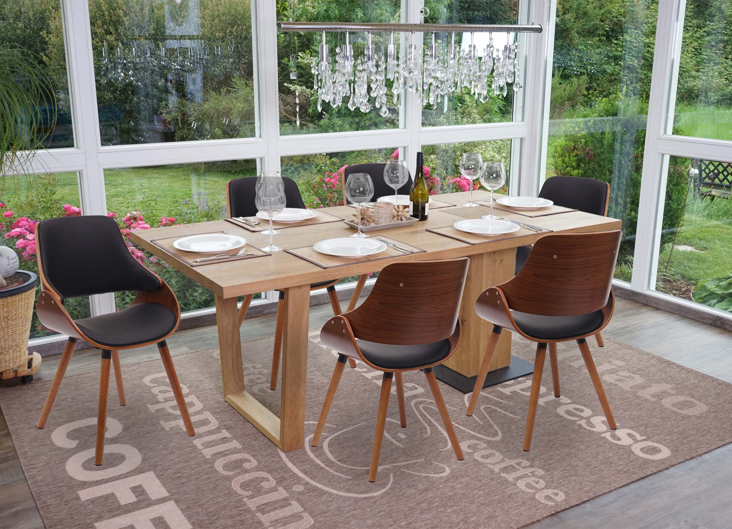 Ecopelle Sedia Pranzo Design Set 6x Sedie Poltroncine Sala Da