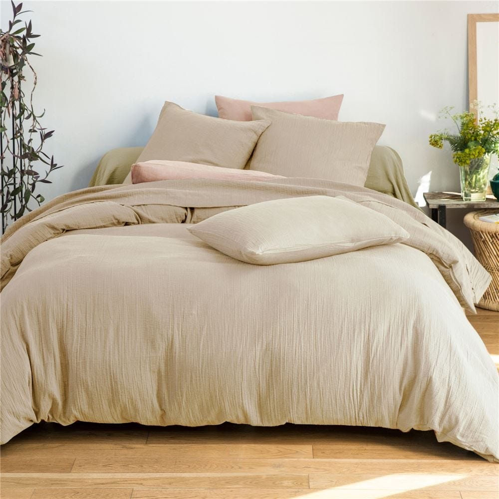 Parure de lit 260 x 240 cm - Gaze de Coton / Coton 57 fils - Angelia Parure de lit 260 x 240 cm - Gaze de Coton / Coton 57 fils - Angelia
