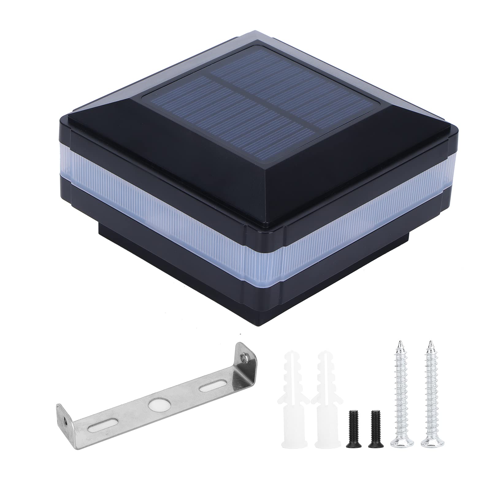 Uonlytech 1Pcs Apparecchi Di Posto Esterno Luce Solare Pilastro Luci Con Il Molo Di Montaggio Della Piattaforma Di Base Recinzione Luce Per Tappo - Foto 8