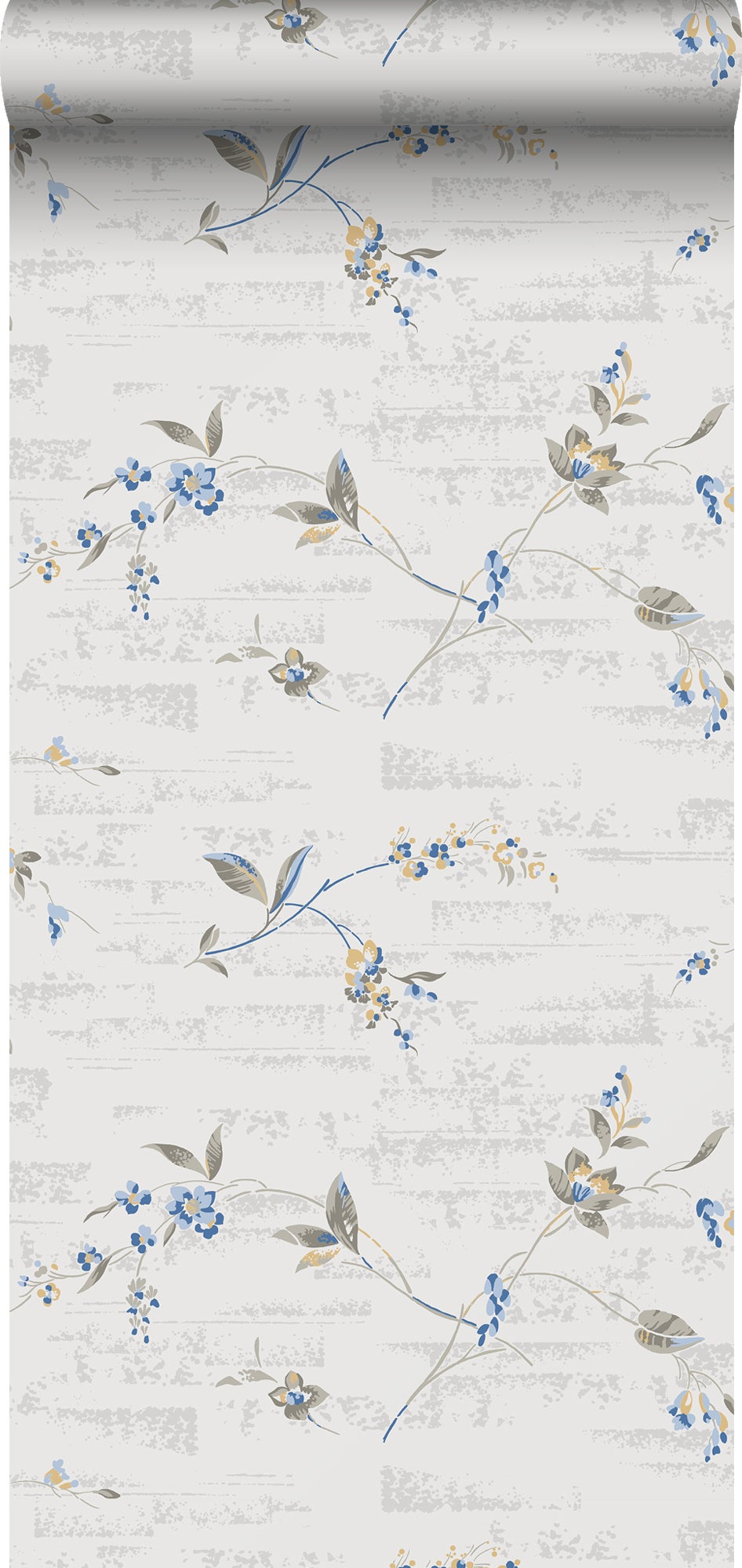 Tapeta kwiaty szarym - 53 cm x 10.05 m - DURO