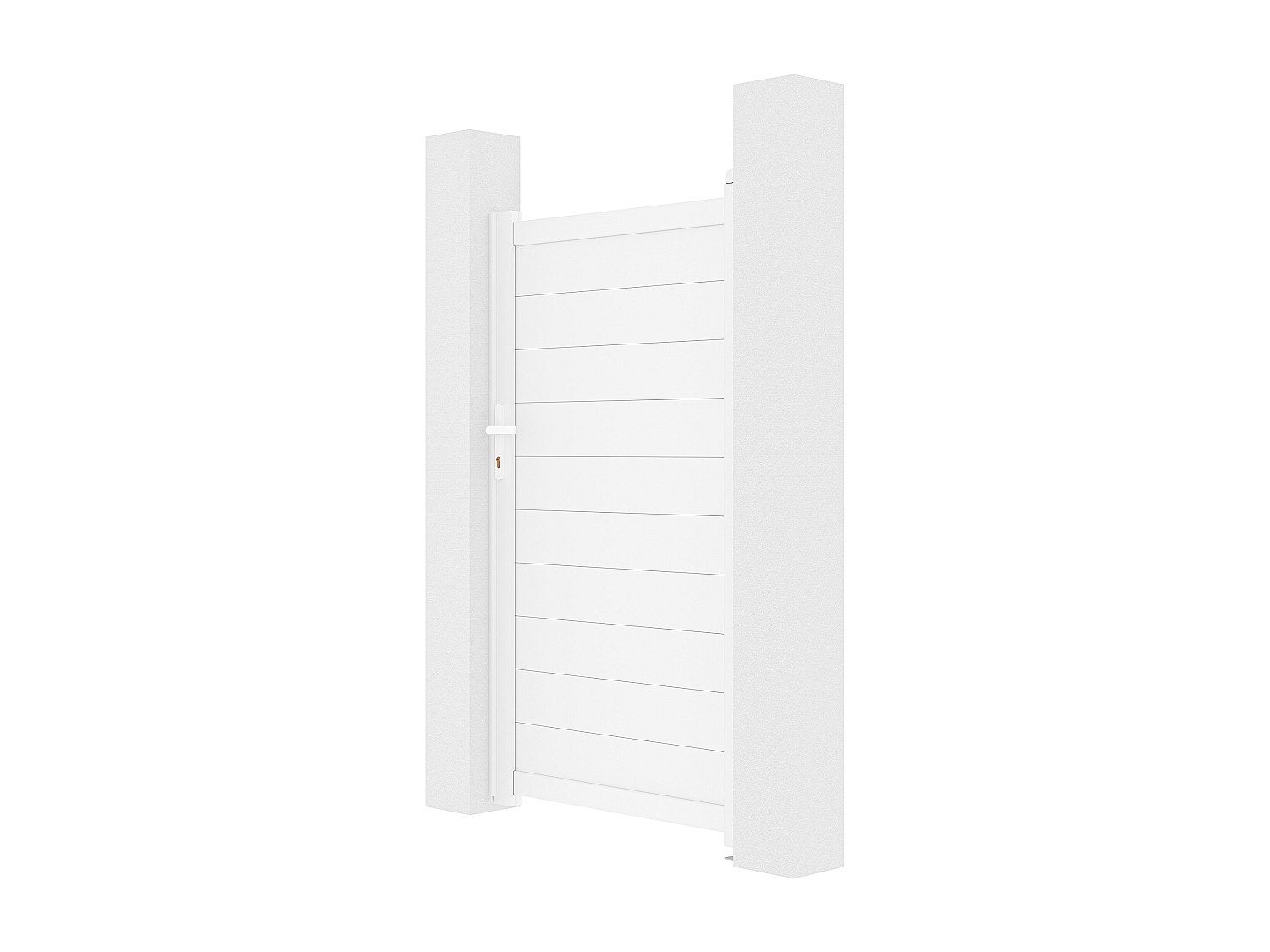 Portillon battant aluminium plein L103 x H180 cm blanc - NAZARIO - 4