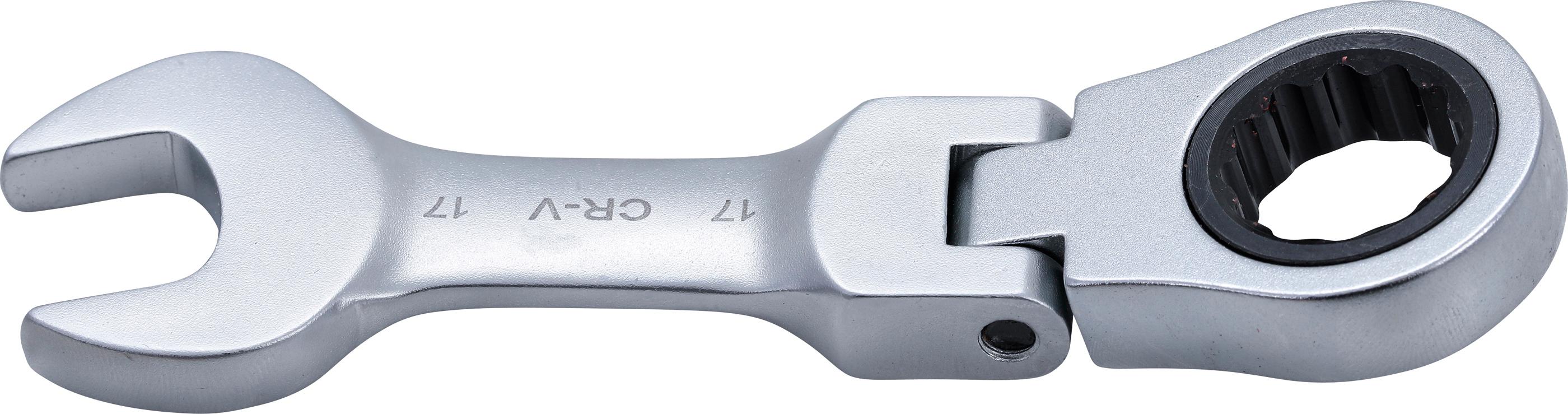 Clé mixte à cliquet | courte | à couder | 17 mm - 3