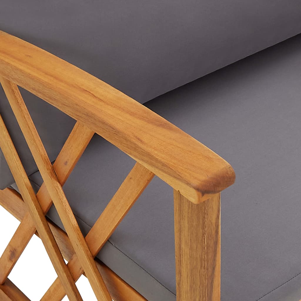 Lot de 2 Chaise de jardin avec coussin VIDAXL en Bois Gris - 6