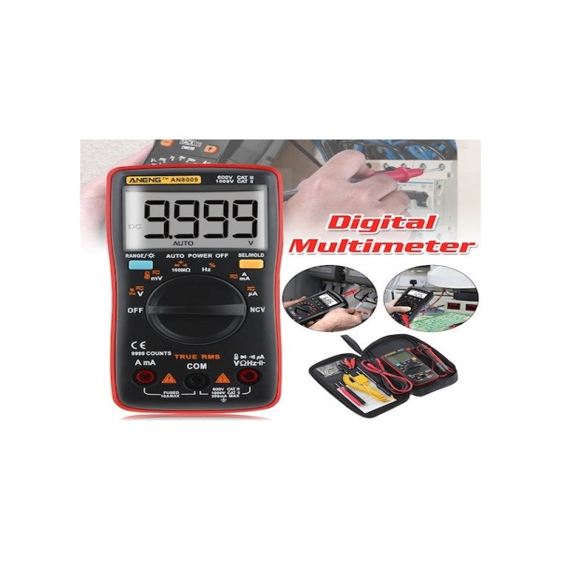 Precyzyjny multimetr cyfrowy model 8009, z inteligentną funkcją NVC zapobiegającą zapłonowi, dokładny pomiar napięcia i prądu