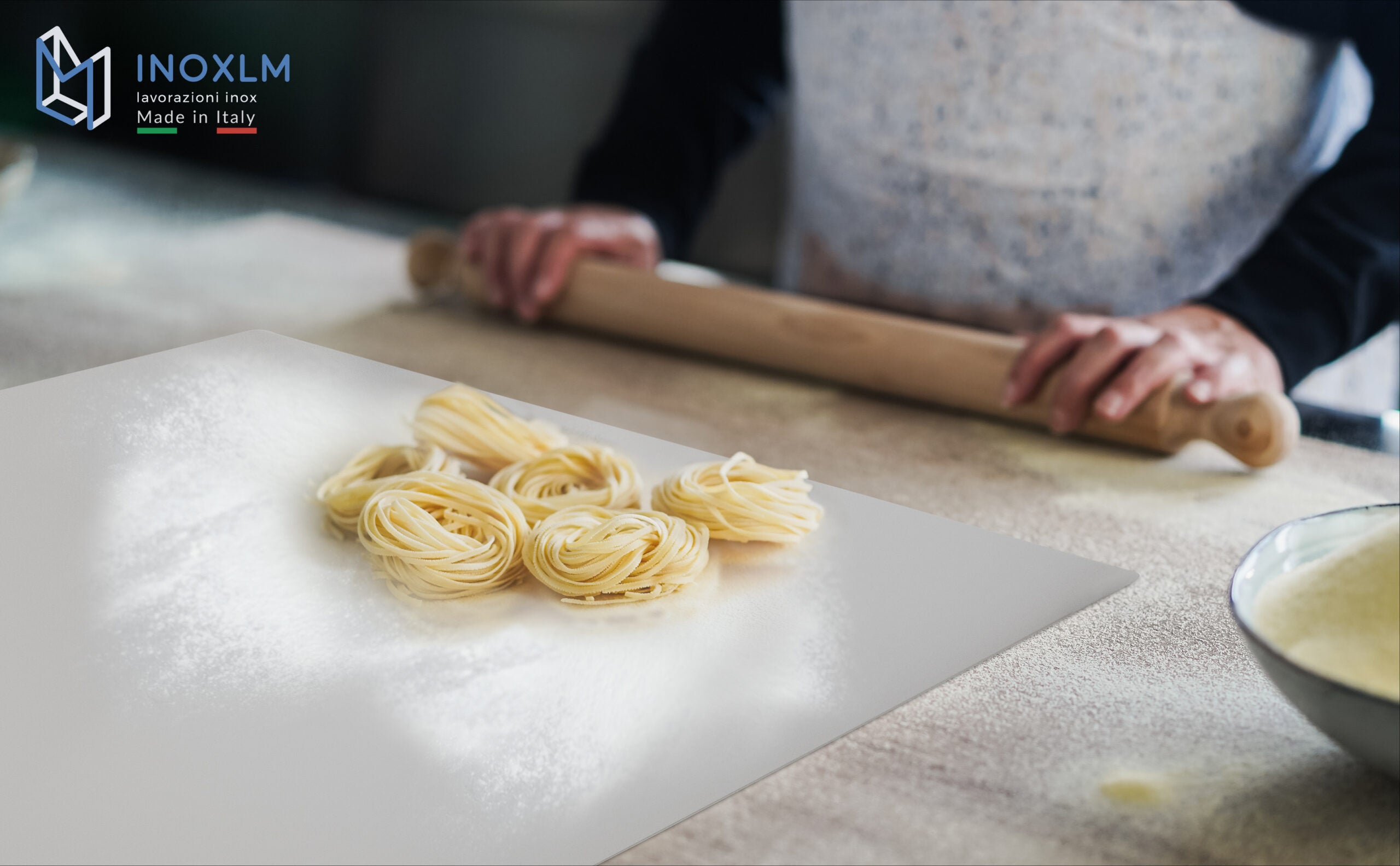 INOXLM Tagliere Spianatoia 50X50 senza piega per impastare Piano da Lavoro in Acciaio Inox per Cucina per Bar per Ristorante per impastare - 6