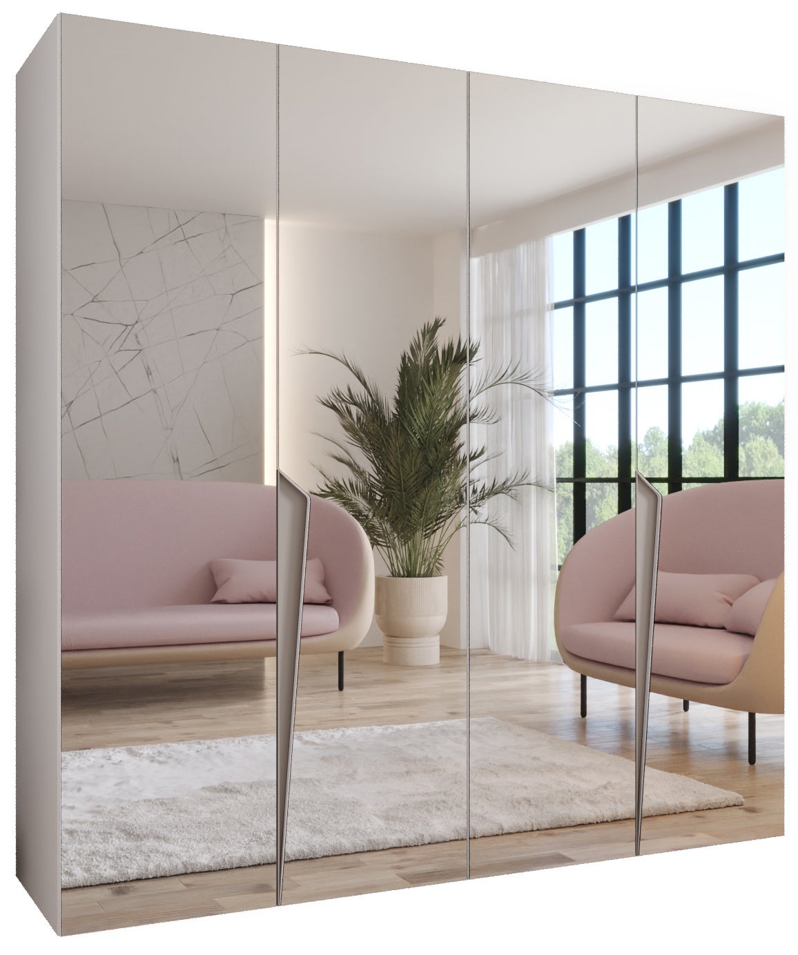 Szafa uchylna otwierana Piano 3 200 x 52 x 202 cm biały + u. kaszmir