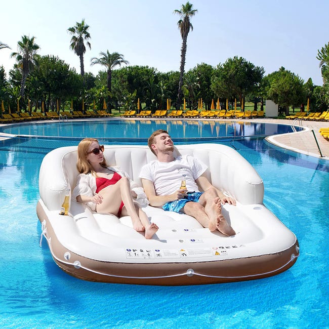 LIFEZEAL Salon Gonflable avec Auvent Amovible, Matelas Piscine Adulte LIFEZEAL Salon Gonflable avec Auvent Amovible, Matelas Piscine Adulte