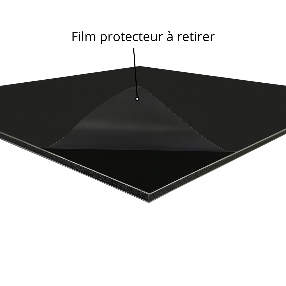 Panneau rond plaque composite aluminium dibond noir, 300mm (30 cm), Ep.3 mm - 3