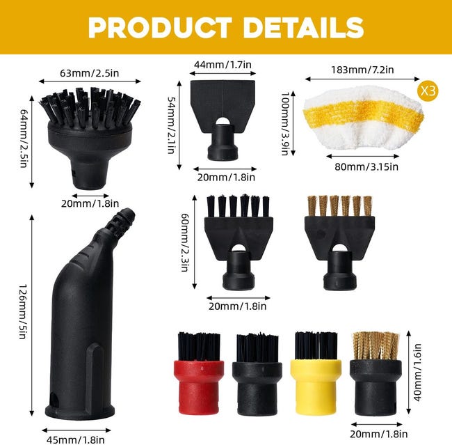 Sc5 Karcher Lot De 10 Brosses Rondes Pour Nettoyeur Vapeur Kärcher Sc5 Karcher Lot De 10 Brosses Rondes Pour Nettoyeur Vapeur Kärcher