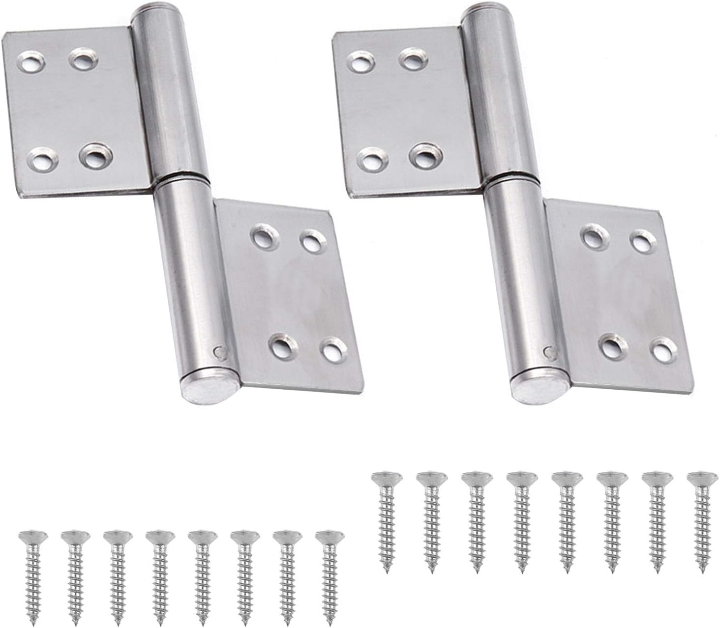 Charnières à Pivot Cachées En Acier Inoxydable – Lot De 2, Couleur Noir, Sans Marque