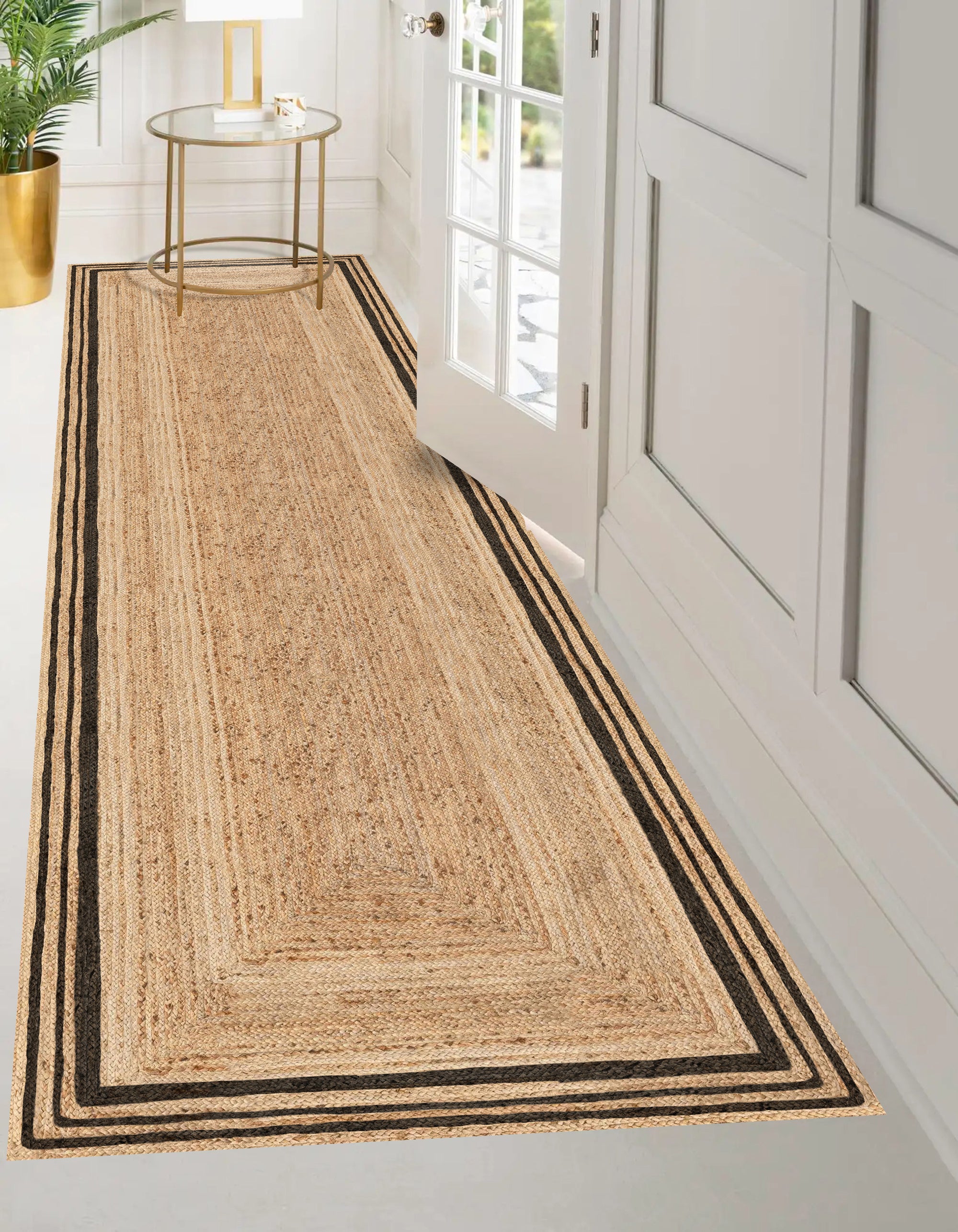 Tapis antidérapant en vinyle, Carthago Noir 66x150 cm - PVC imprimé, lavable, ignifuge, pour le salon et la cuisine - 4