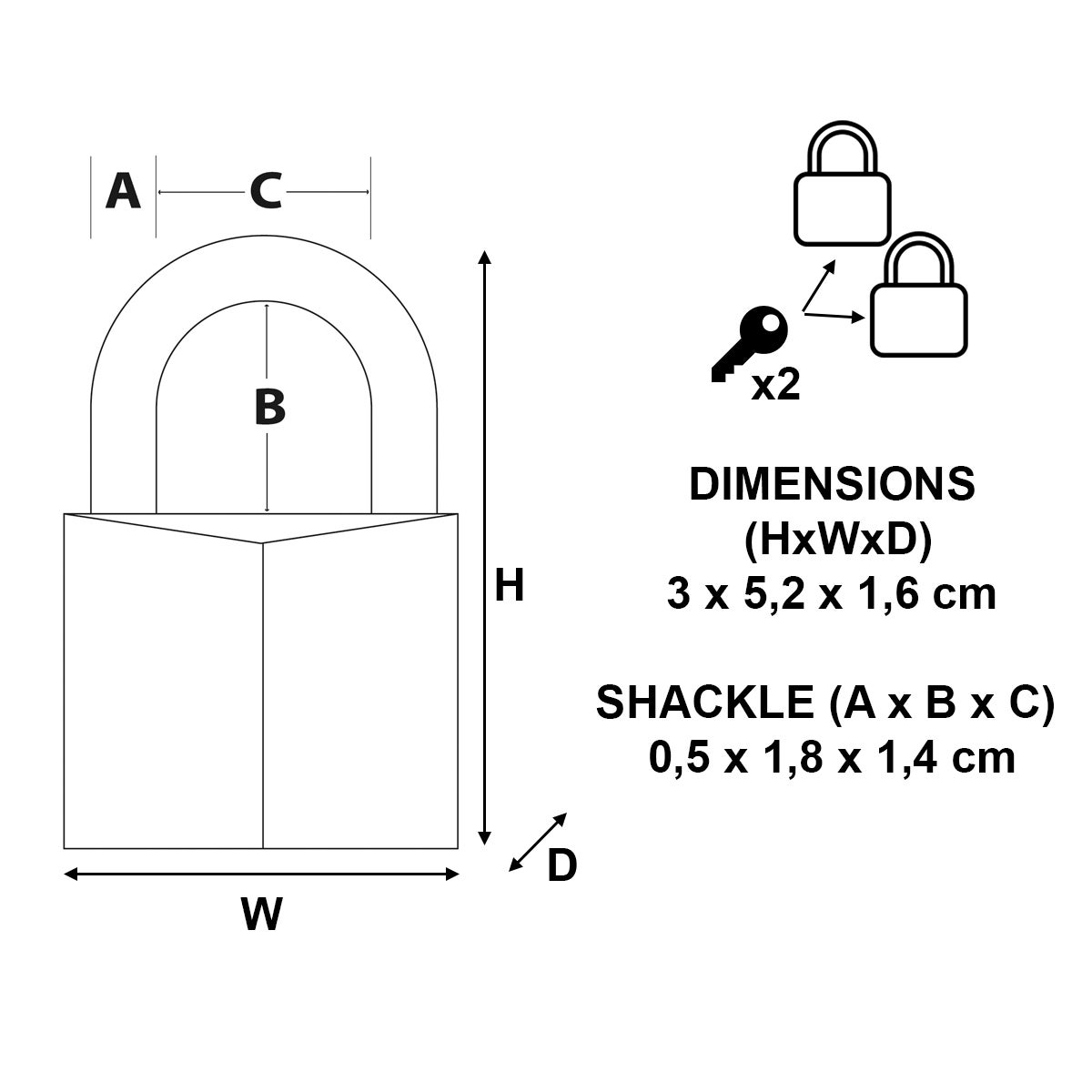 Cadenas 2 pcs Laiton massif 30 mm 130EURT Master Lock - 4