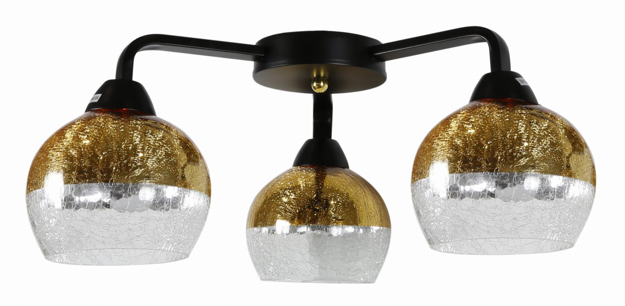 Lampa sufitowa wisząca Cromina czarna-złoto 3xE27x60W wym: 20 x 55 x 55 cm metal Candellux