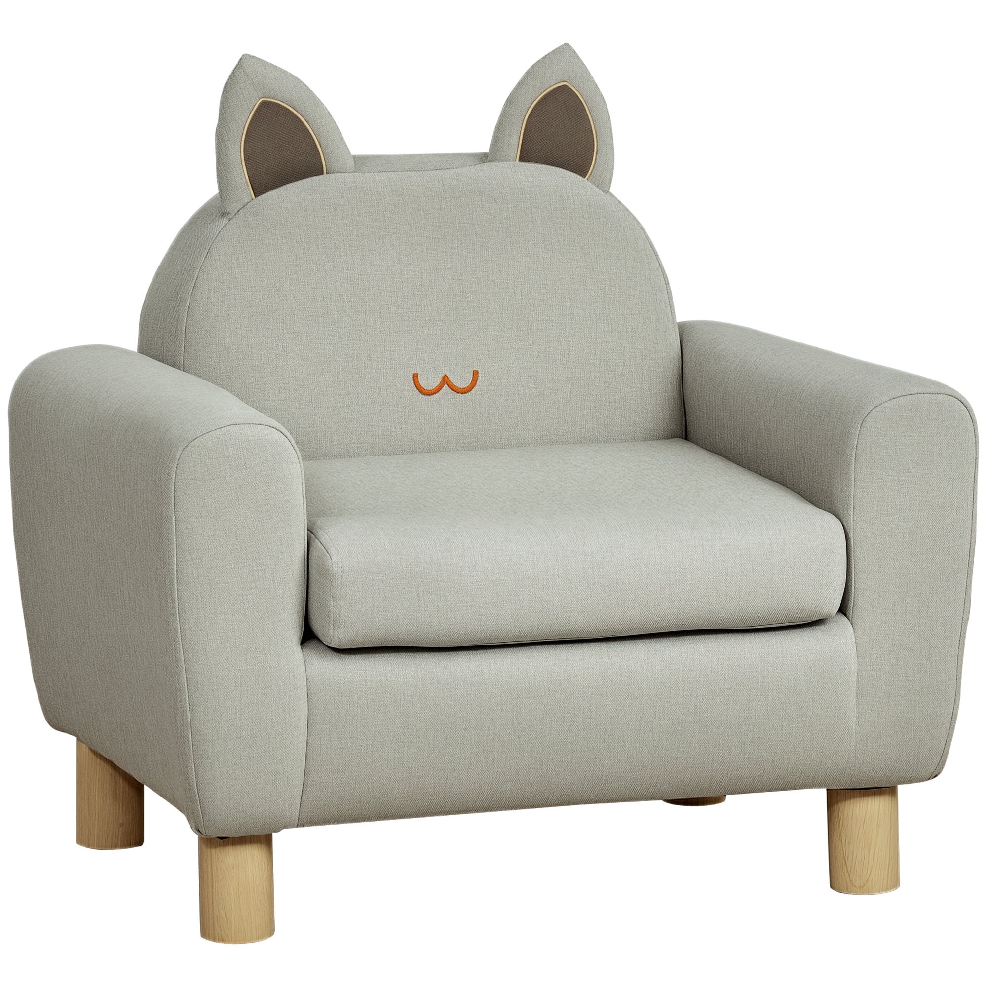 Sillón Infantil Mini Sofá Gris 3-5 Años Estructura Madera 45kg ...