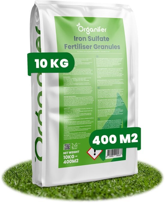 Sulfate De Fer Engrais - Éliminateur De Mousse - 10Kg Pour 400M2 - Organifer