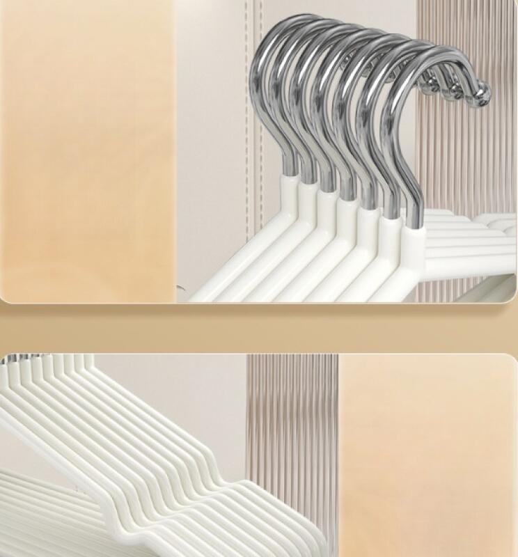 10 Cintres Noirs Antidérapants - 40 Cm Avec Creux Et Crochets - Neuf