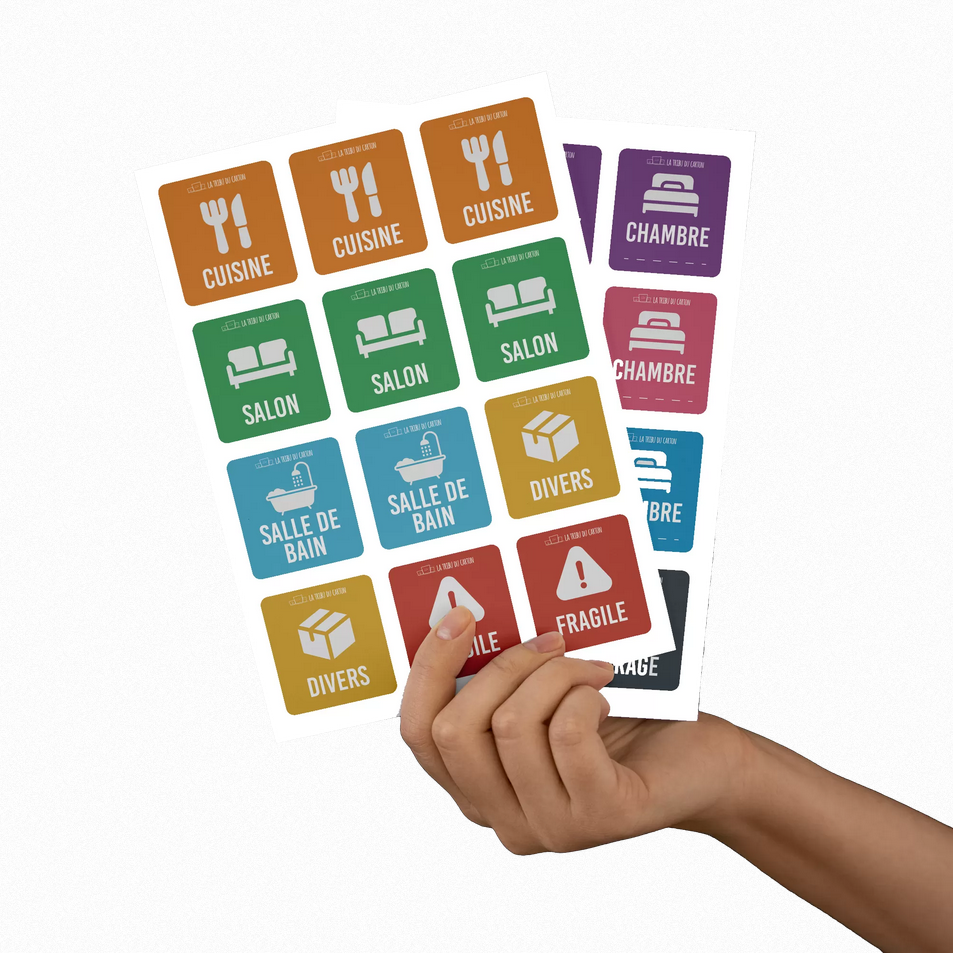 Pack De 280 étiquettes Colorées Pour Cartons De Déménagement - Autocollants Code Couleur Et 'fragile' - Organisation Facile