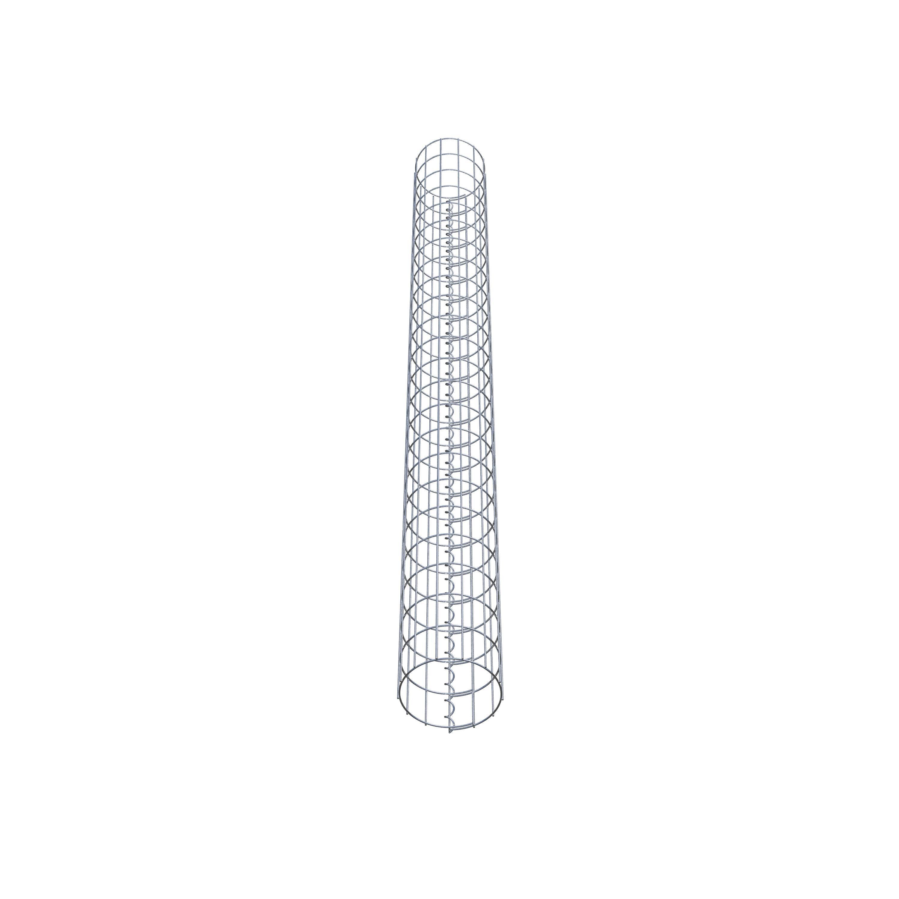 Columna de gavión redonda de acero galvanizado, Ø22cm, malla 5 x 10cm - altura: 230cm, para jardín o pared decorativa - 5