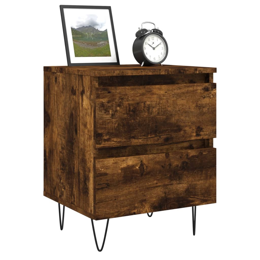 Maison Exclusive - Tables de chevet 2 pcs chêne fumé 40x35x50 cm bois ingénierie - 3