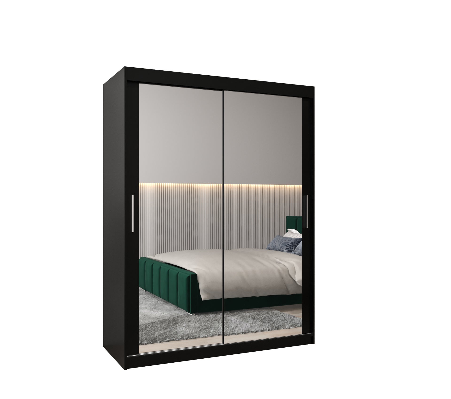 Szafa przesuwna garderoba TOKYO 3 150 x 62 x 200 cm Czarny + Czarny - Abiks Meble