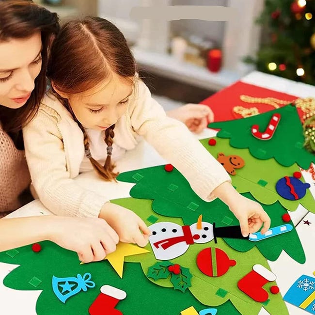 Calendario dell'avvento di natale in feltro fai-da-te calendario dell'albero di natale con tasche regalo da appendere a parete per bambini per la decorazione domestica di natale 15 Calendario dell'avvento di natale in feltro fai-da-te calendario dell'albero di natale con tasche regalo da appendere a parete per bambini per la decorazione domestica di natale 15