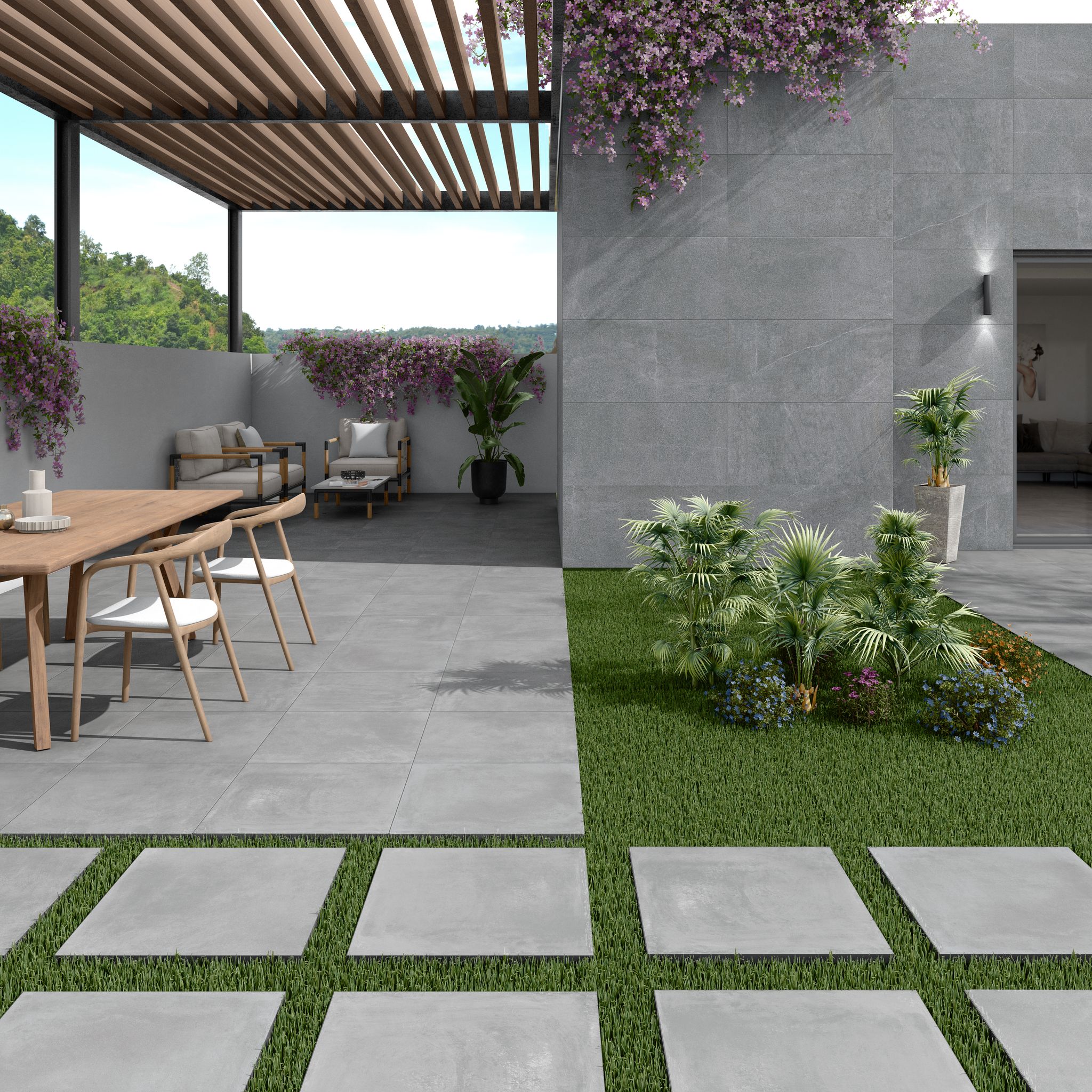 Dalle extérieure GRISE l.60xL.60 cm - Epaisseur 20 mm - 2
