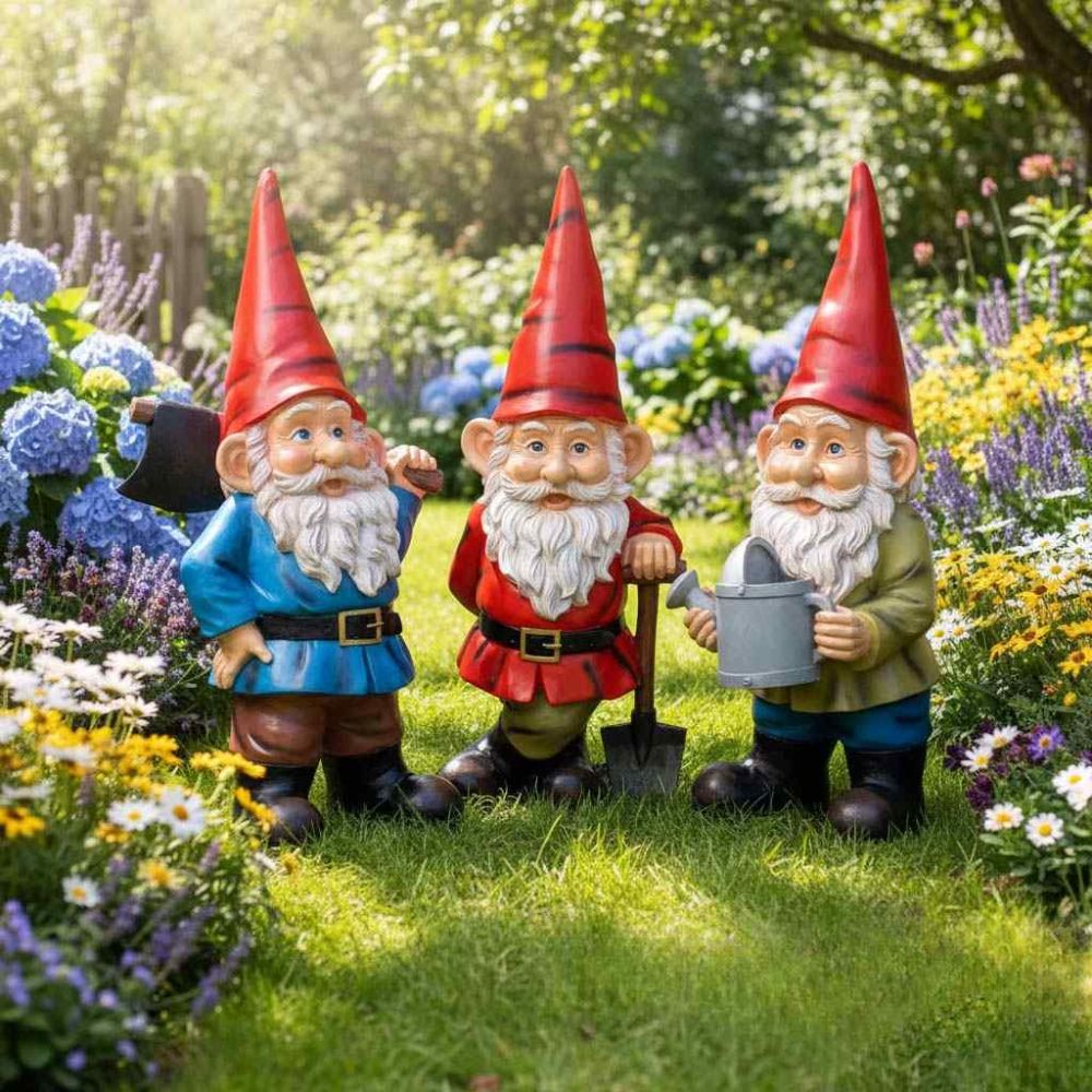 Gnomo da giardino con ascia in resina André M | Leroy Merlin