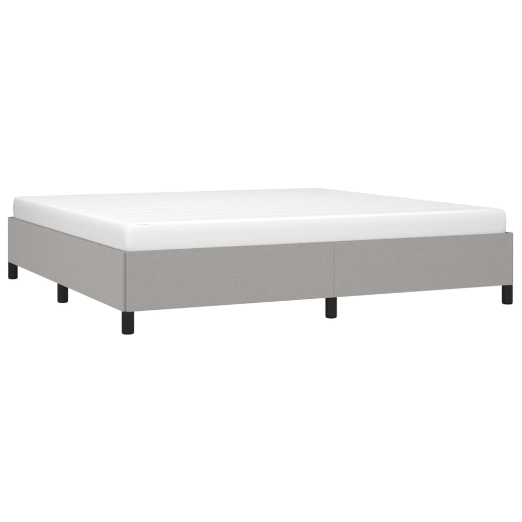 Cadre de lit sans matelas gris clair 200 x 200 cm en tissu - 3