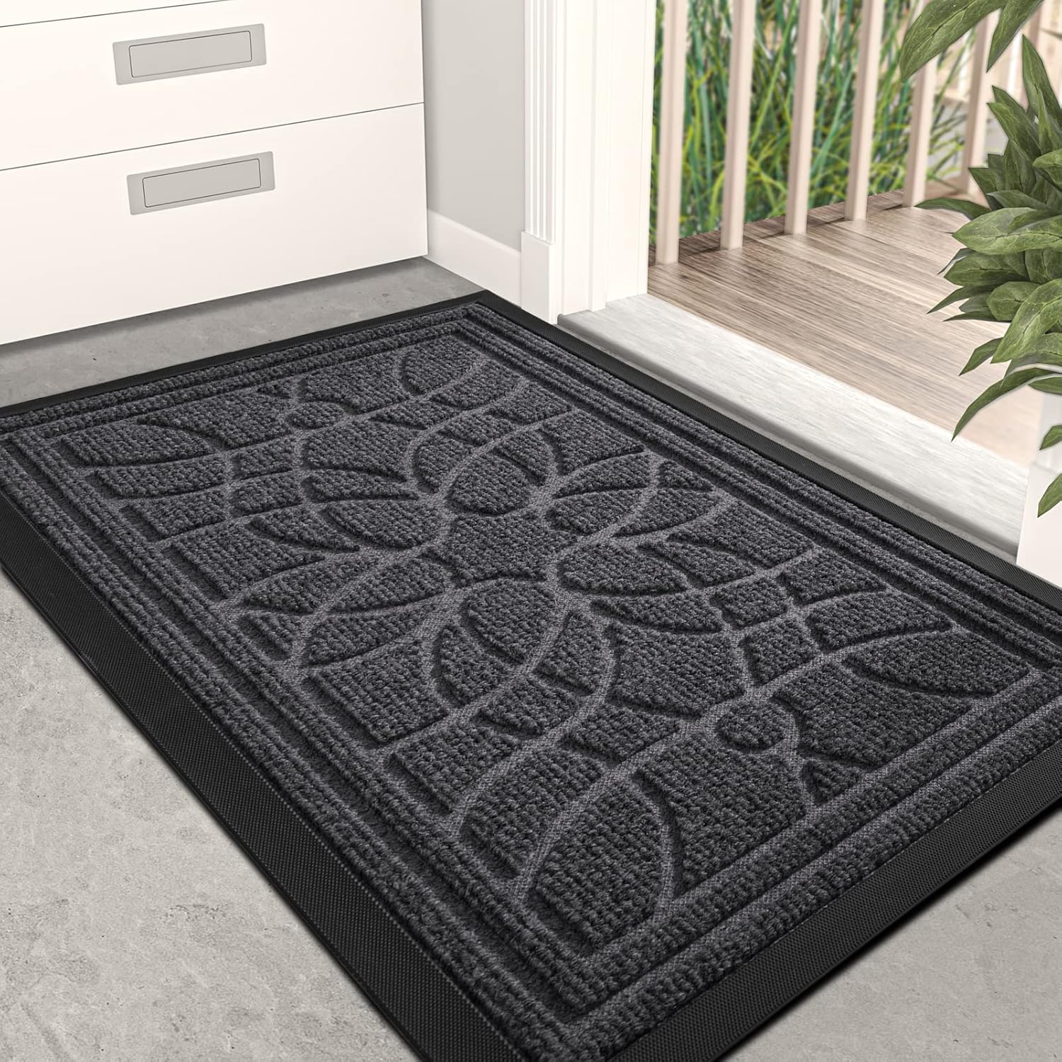 AOAOPQ Zerbino Da Esterno Con Scritta 'Ciao' – 60x90 Cm, Retro In Gomma Antiscivolo, In Polipropilene, Facile Da Pulire, Per Porta D'Ingresso E Corridoio